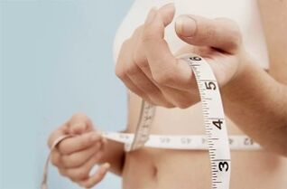 Medidas de la cintura durante la pérdida de peso. 